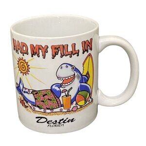 Destin Florida Shark Mug White Travel Souvenir USA Beach Coffee Cup Funny Humor
